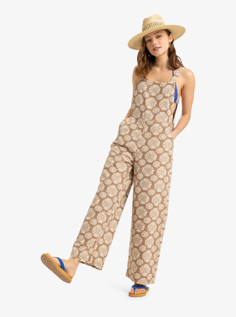 Load image into Gallery viewer, Roxy Women&#39;s Sweet Note Jumpsuit Portobella Tropical Tile ERJWO03015-CZU5
