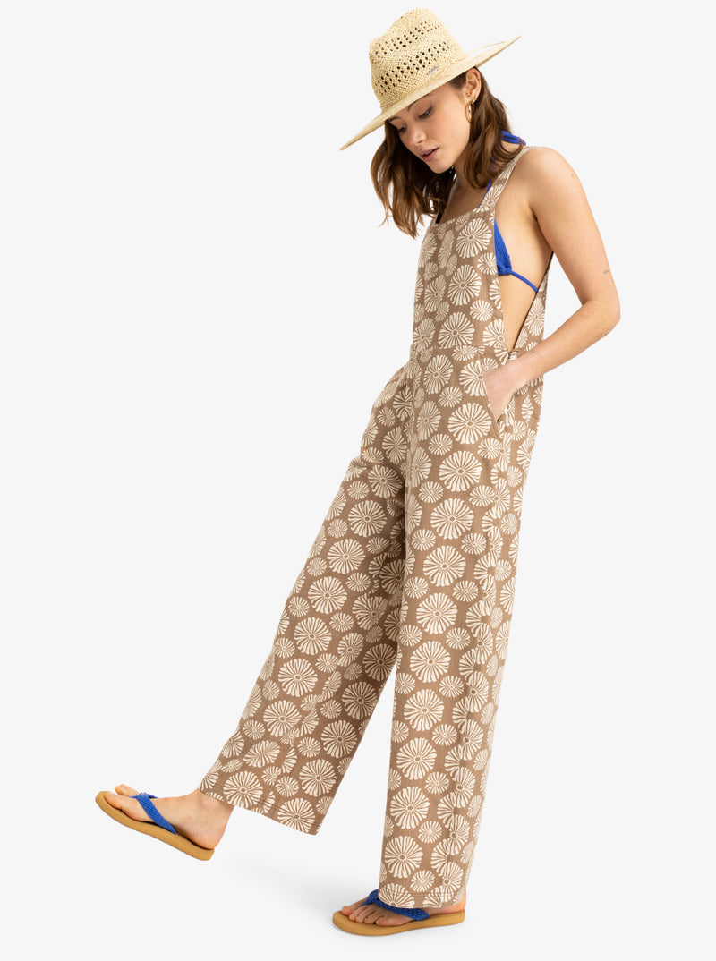 Load image into Gallery viewer, Roxy Women&#39;s Sweet Note Jumpsuit Portobella Tropical Tile ERJWO03015-CZU5
