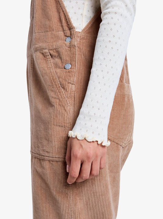 Roxy Women's Trailblazer Overall Cotton Corduroy Dungarees Woodsmoke ERJWO03022-CMA0