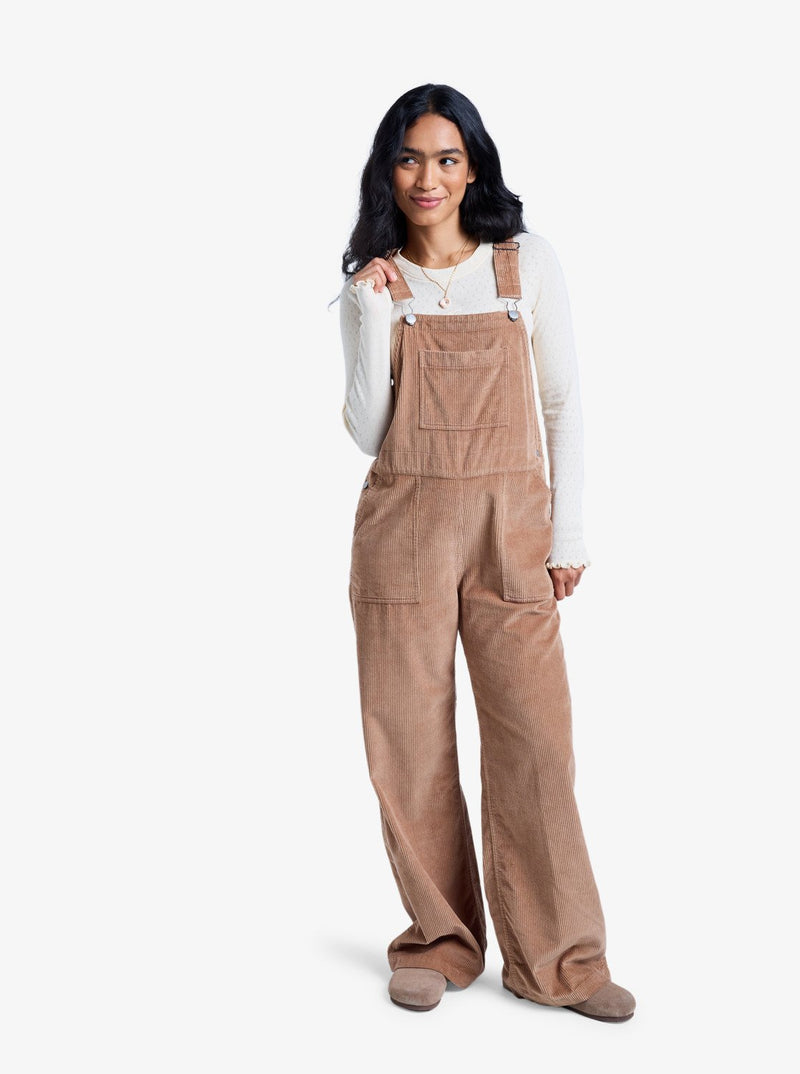 Load image into Gallery viewer, Roxy Women&#39;s Trailblazer Overall Cotton Corduroy Dungarees Woodsmoke ERJWO03022-CMA0
