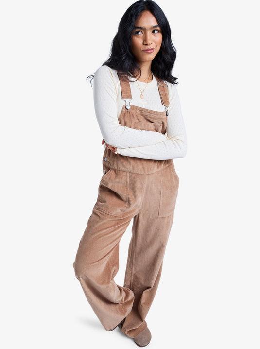 Roxy Women's Trailblazer Overall Cotton Corduroy Dungarees Woodsmoke ERJWO03022-CMA0
