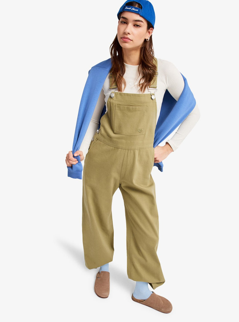 Load image into Gallery viewer, Roxy Women's Trail Blazer Twill Jumper Oil Green ERJWO03027-GLD0
