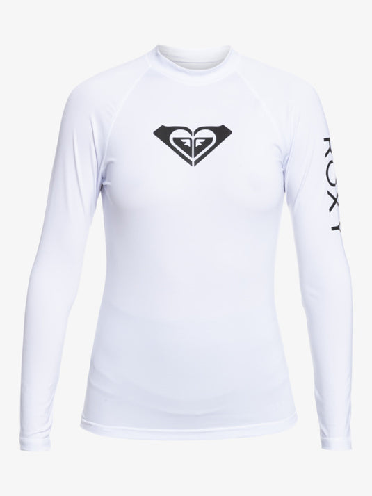 Roxy Women's Whole Hearted LS Rash Vest Bright White ERJWR03547-WBB0
