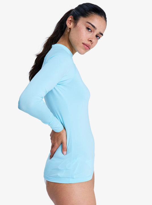 Roxy Women's Whole Hearted LS Rashguard Tanager Turquoise ERGWR03547-GCZ1