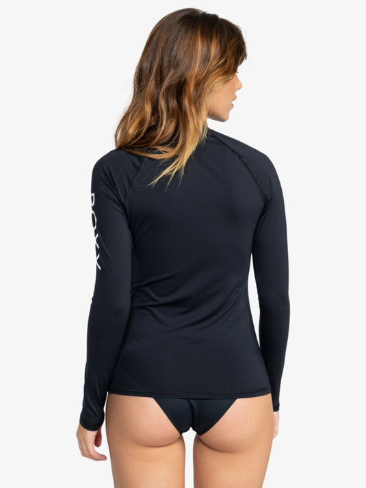 Roxy Women's Whole Hearted Long Sleeve Rash Vest Anthracite ERJWR03547-KVJ0
