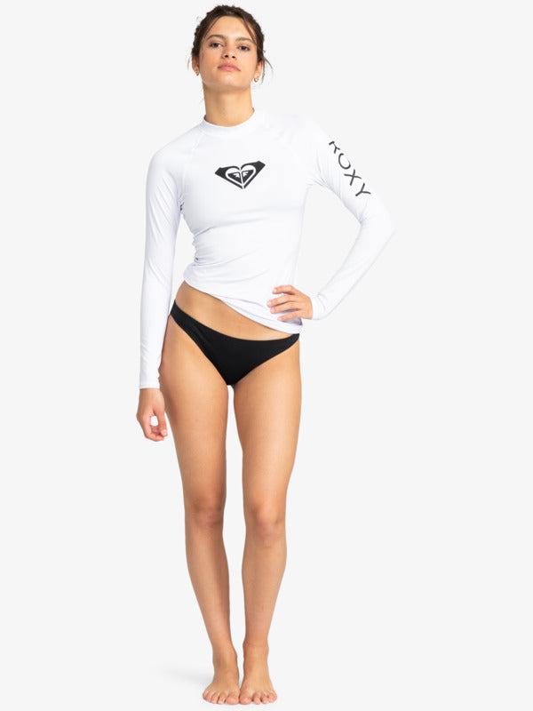 Load image into Gallery viewer, Roxy Women's Whole Hearted LS Rash Vest Bright White ERJWR03547-WBB0
