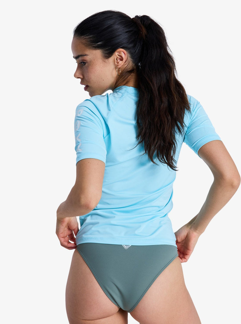 Load image into Gallery viewer, Roxy Women's Whole Hearted SS Rashguard Tanager Turquoise ERGWR03548-GCZ1
