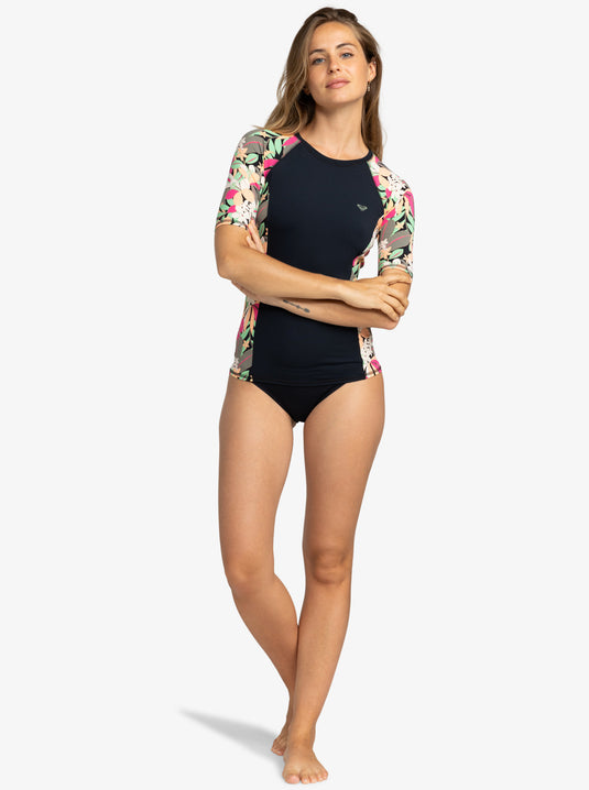 Roxy Women's Short Sleeve UPF 50 Surf T-Shirt Anthracite Palm Song S ERJWR03741-KVJ8