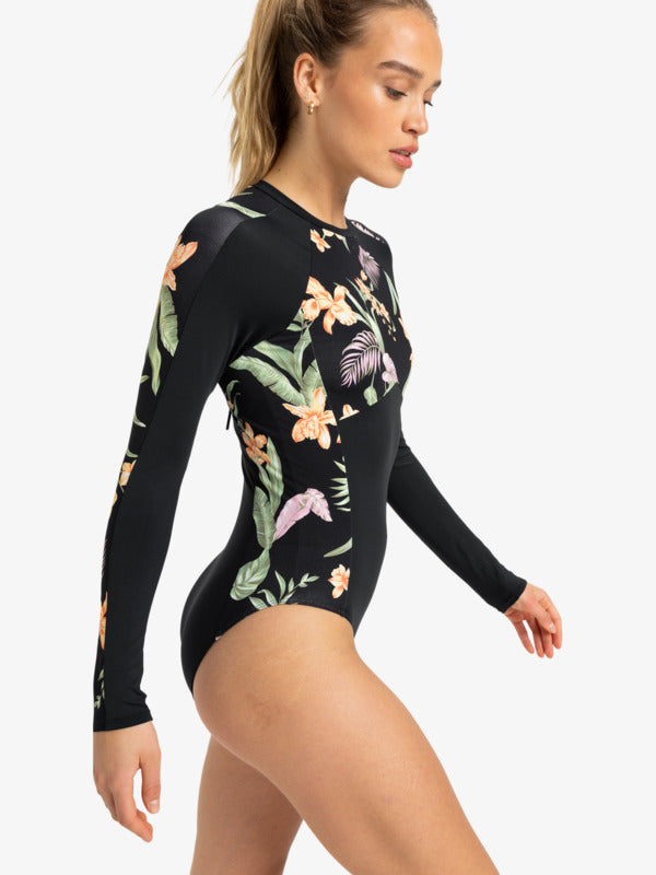 Load image into Gallery viewer, Roxy Women&#39;s Fashion Long Sleeve Swimsuit Anthracite Island Escape ERJWR03831_KVJ3
