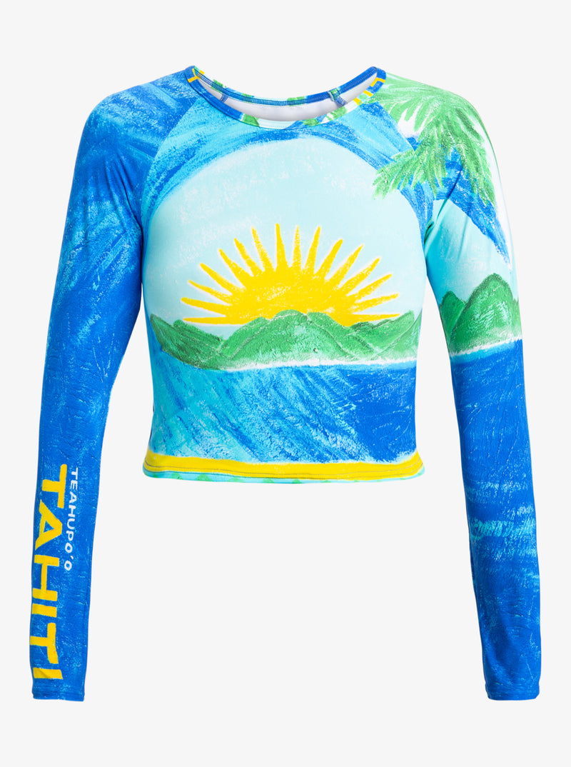Load image into Gallery viewer, Roxy Women&#39;s Atlas Long Sleeves Crop Surf Top Skyway ERJWR03847-BFB0
