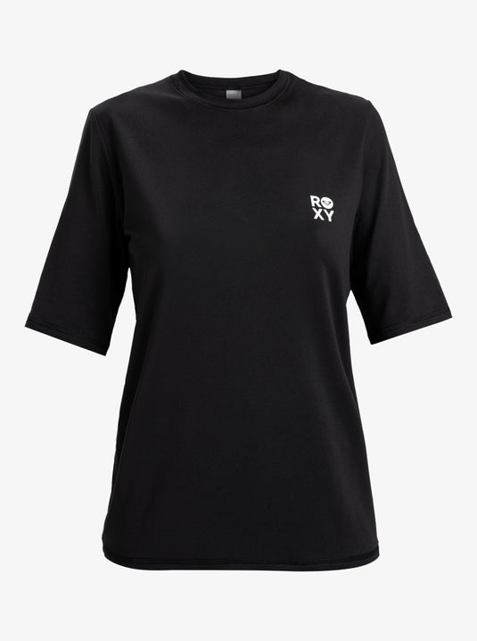 Roxy Women's Happy Waves Short Sleeves UPF 50 Surf T-Shirt Anthracite ERJWR03850_KVJ0