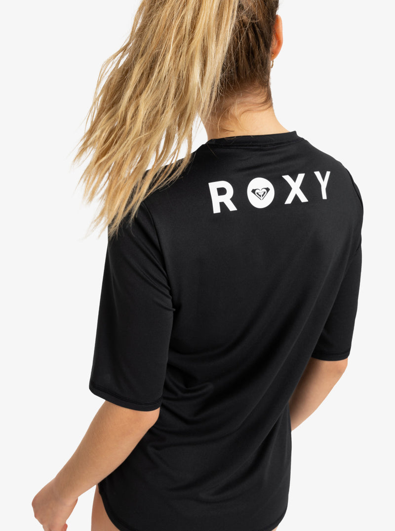 Load image into Gallery viewer, Roxy Women&#39;s Happy Waves Short Sleeves UPF 50 Surf T-Shirt Anthracite ERJWR03850_KVJ0
