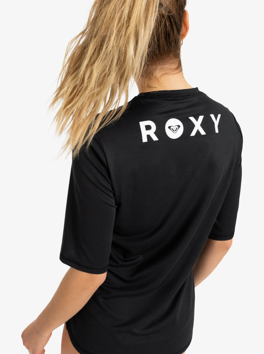 Roxy Women's Happy Waves Short Sleeves UPF 50 Surf T-Shirt Anthracite ERJWR03850_KVJ0