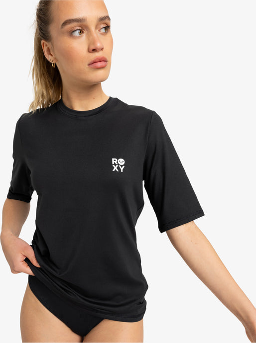 Roxy Women's Happy Waves Short Sleeves UPF 50 Surf T-Shirt Anthracite ERJWR03850_KVJ0