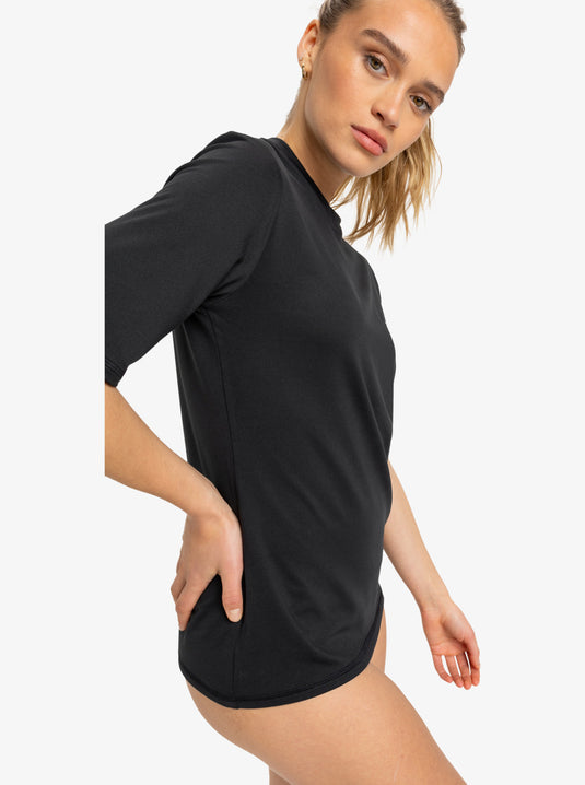 Roxy Women's Happy Waves Short Sleeves UPF 50 Surf T-Shirt Anthracite ERJWR03850_KVJ0