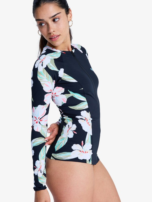 Load image into Gallery viewer, Roxy Women's Long Sleeve Zip Lycra Anthracite Spring Charming ERJWR03898-KVJ5
