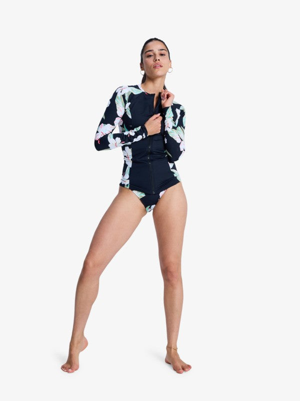 Load image into Gallery viewer, Roxy Women's Long Sleeve Zip Lycra Anthracite Spring Charming ERJWR03898-KVJ5
