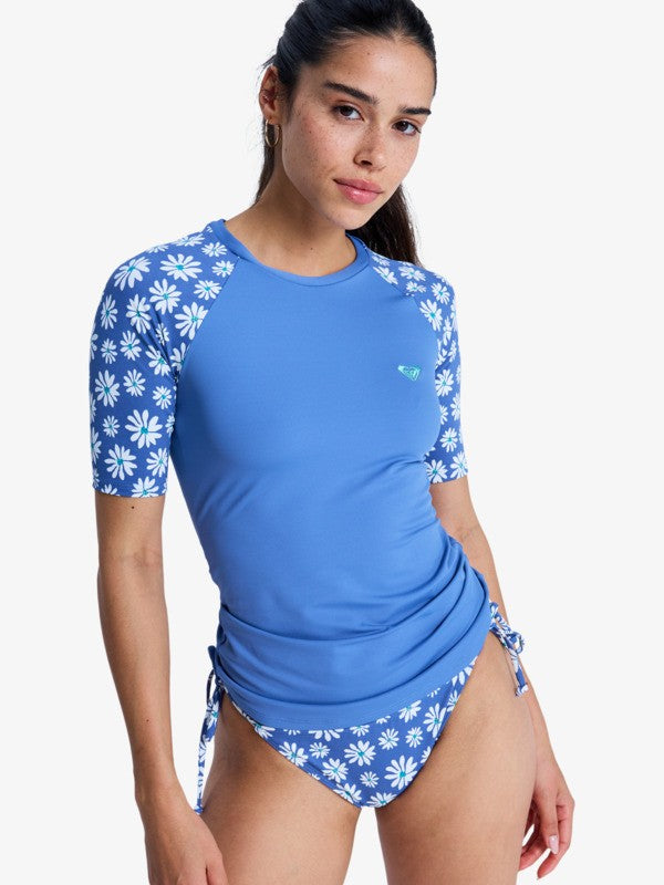 Load image into Gallery viewer, Roxy Women's The Classic Lycra SS Rash Vest Dutch Blue Flower Soul Small ERJWR03899-BMT8
