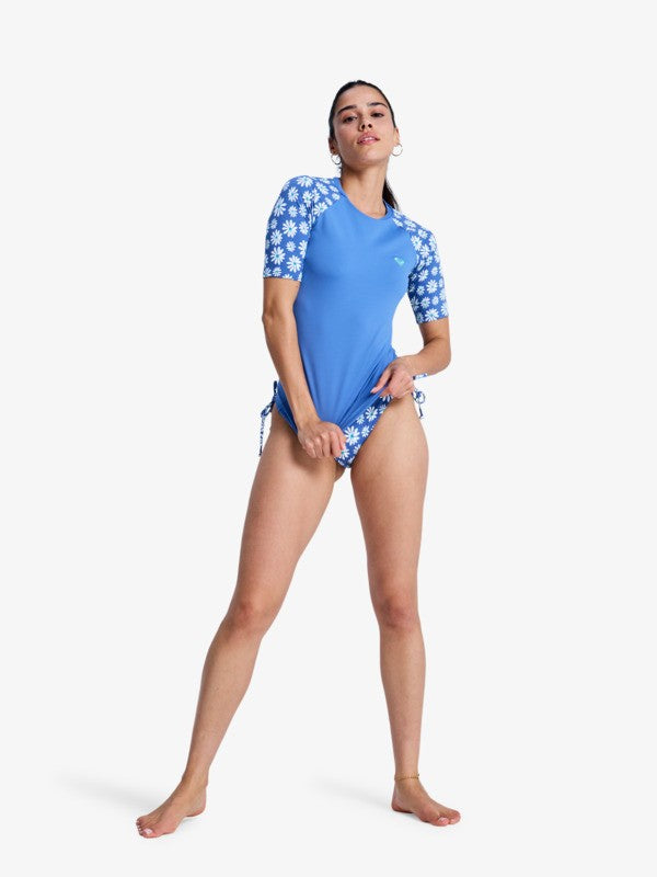 Load image into Gallery viewer, Roxy Women's The Classic Lycra SS Rash Vest Dutch Blue Flower Soul Small ERJWR03899-BMT8

