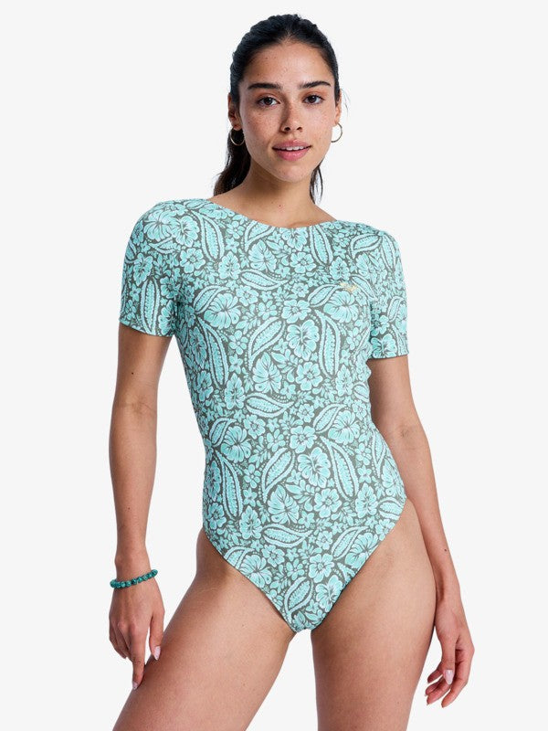 Load image into Gallery viewer, Roxy Women's Sun Babe One-Piece Swimsuit Oil Green Wildside Paisley ERJWR03901-GLD6
