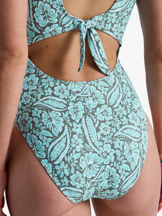 Roxy Women's Sun Babe One-Piece Swimsuit Oil Green Wildside Paisley ERJWR03901-GLD6