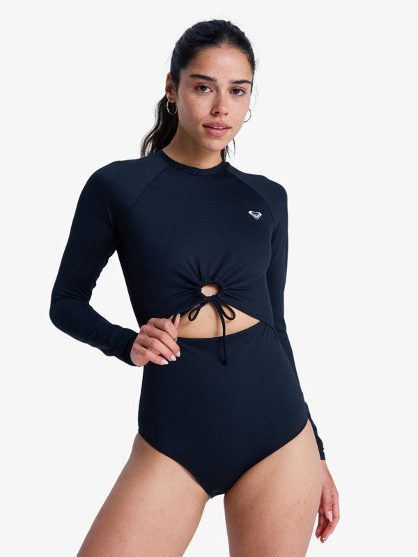 Load image into Gallery viewer, Roxy Women's Beach Essential Long Sleeve One Piece Swimsuit Anthracite ERJWR03935-KVJ0
