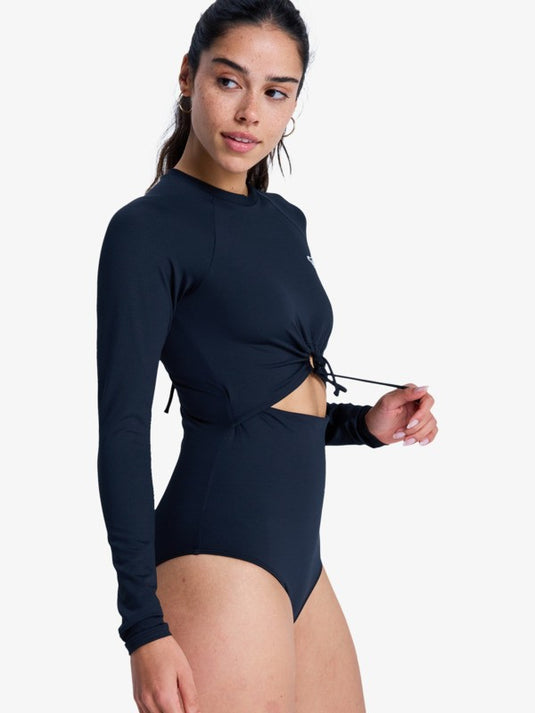 Roxy Women's Beach Essential Long Sleeve One Piece Swimsuit Anthracite ERJWR03935-KVJ0