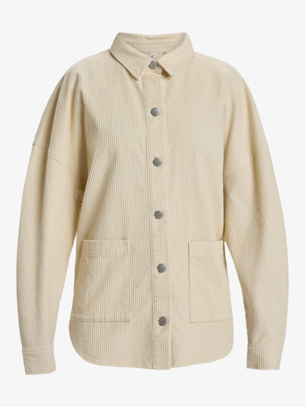 Load image into Gallery viewer, Roxy Women&#39;s Kick Back Long Sleeves Shirt Jacket Parchment ERJWT03673_TEC0
