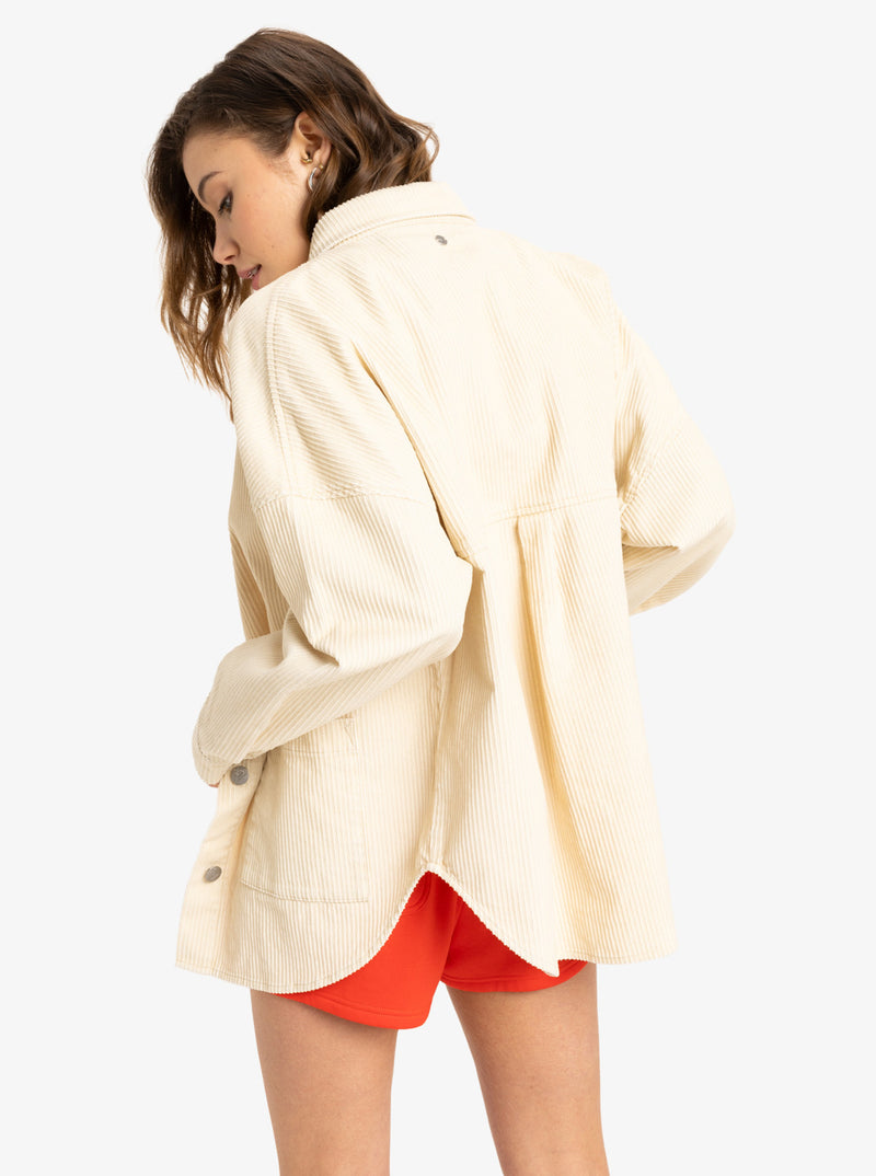 Load image into Gallery viewer, Roxy Women&#39;s Kick Back Long Sleeves Shirt Jacket Parchment ERJWT03673_TEC0
