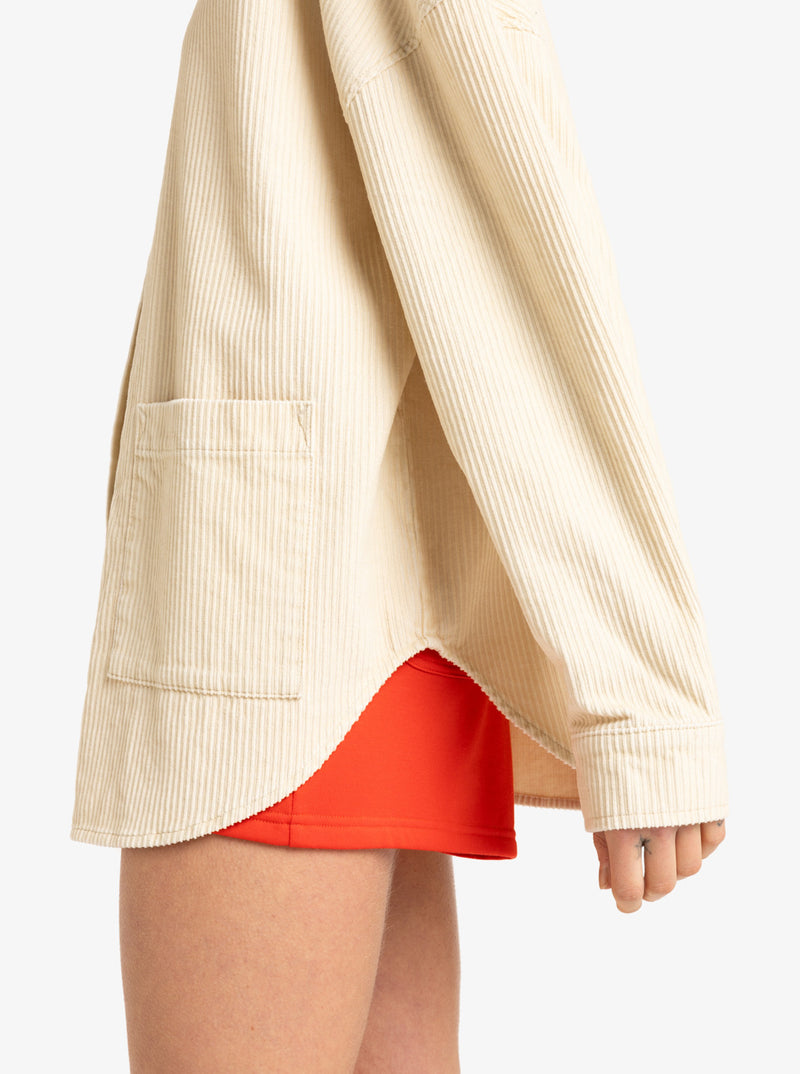 Load image into Gallery viewer, Roxy Women&#39;s Kick Back Long Sleeves Shirt Jacket Parchment ERJWT03673_TEC0
