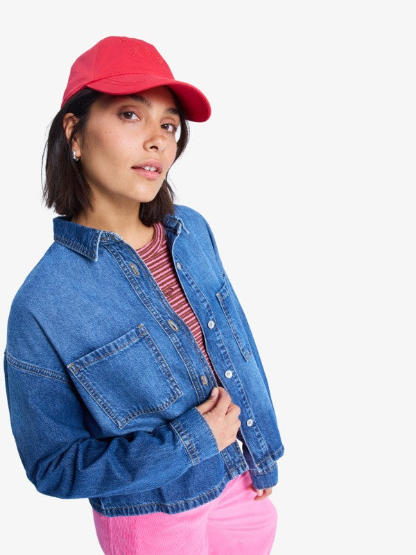 Load image into Gallery viewer, Roxy Women's Another Reflect Long Sleeve Denim Shirt Medium Blue ERJWT03704-BMTW
