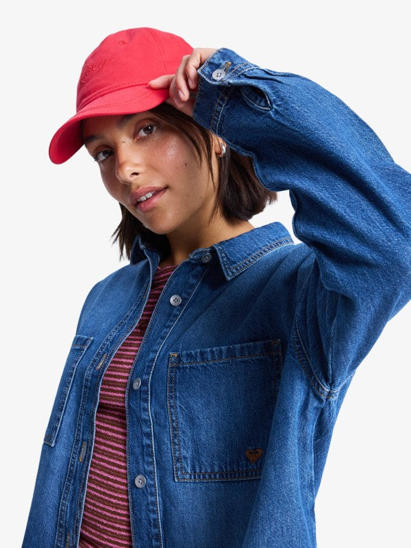 Load image into Gallery viewer, Roxy Women's Another Reflect Long Sleeve Denim Shirt Medium Blue ERJWT03704-BMTW
