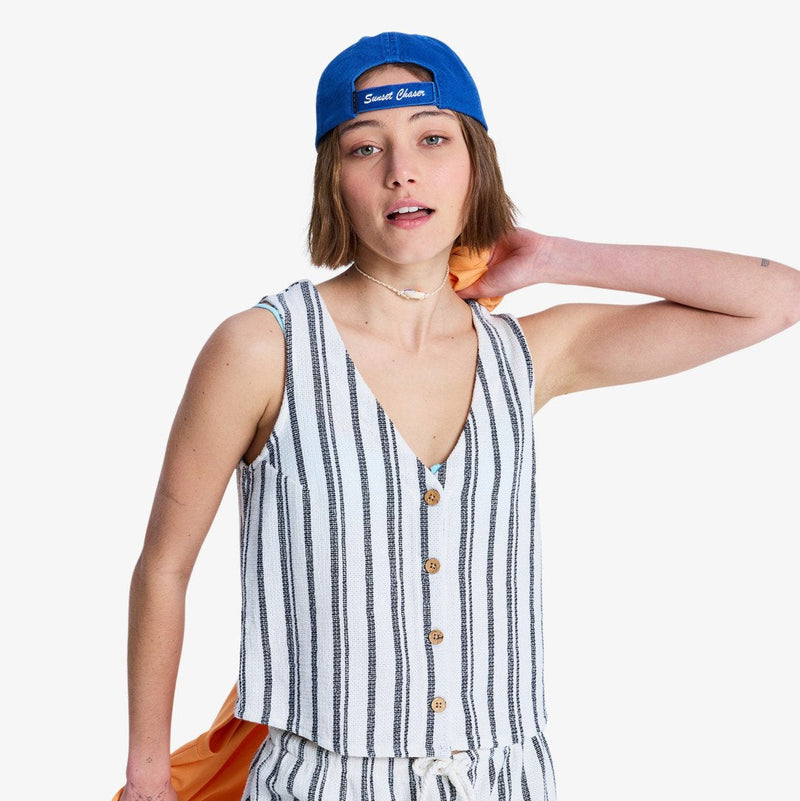 Load image into Gallery viewer, Roxy Women's Sunbaked Spirit Knitted Tank Top White Asparagus ERJWT03748-WDM1
