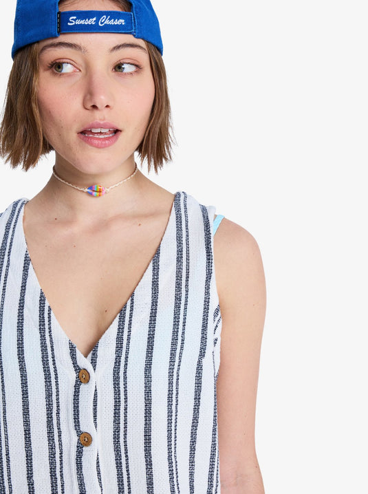 Roxy Women's Sunbaked Spirit Knitted Tank Top White Asparagus ERJWT03748-WDM1