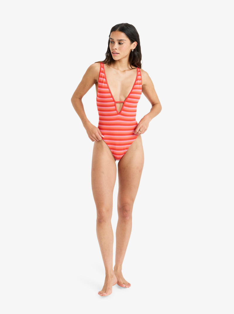 Load image into Gallery viewer, Roxy Women&#39;s Jasmin One Piece Swimsuit Poppy Red ERJX103715_RNN0
