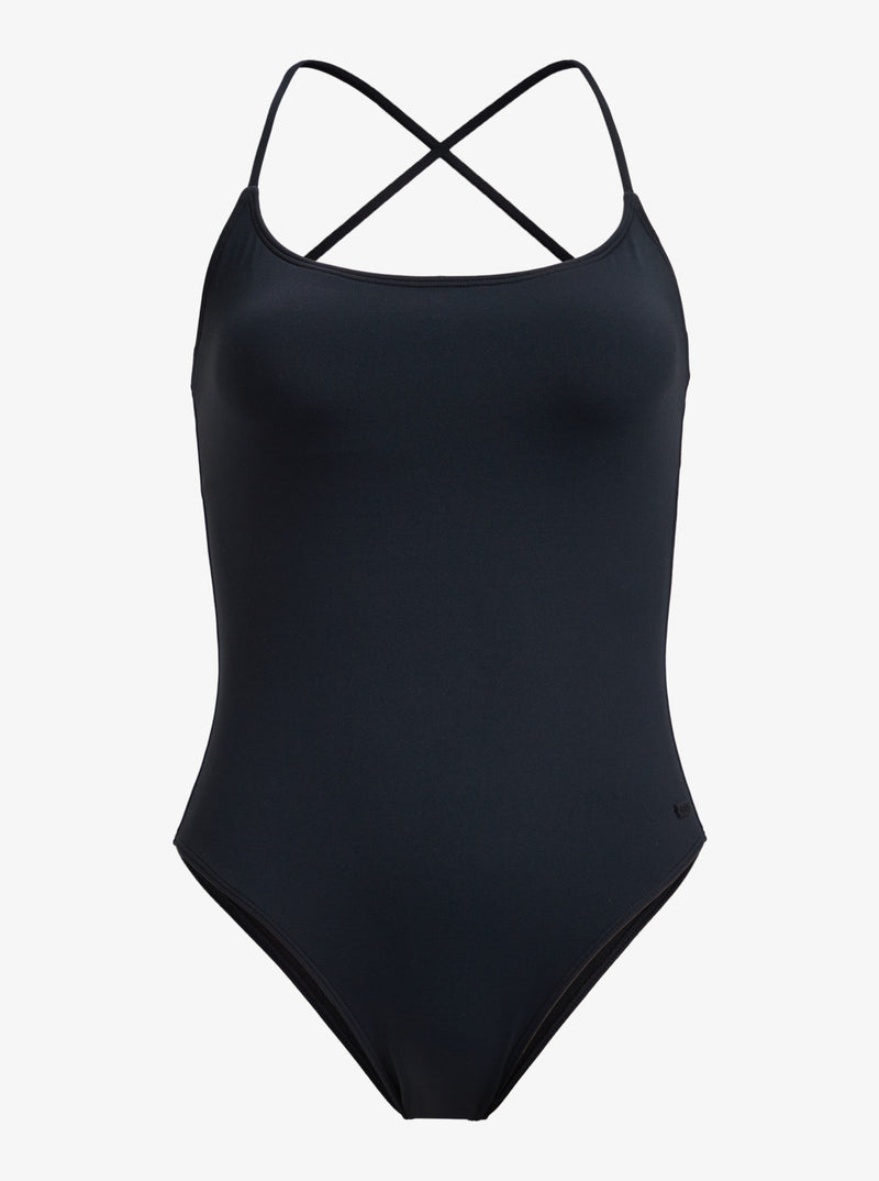 Load image into Gallery viewer, Roxy Women&#39;s Beach Classics Strappy Op One Piece Swimsuit Anthracite ERJX103731_KVJ0
