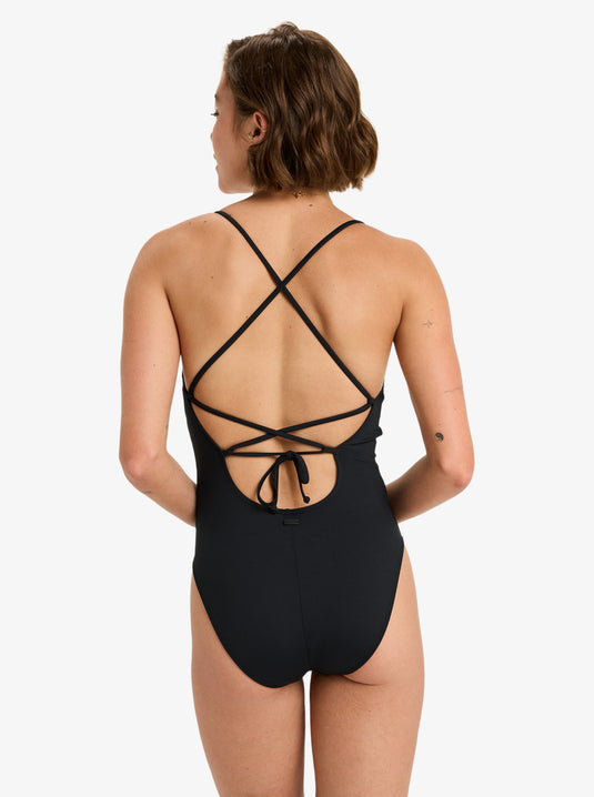 Roxy Women's Beach Classics Strappy Op One Piece Swimsuit Anthracite ERJX103731_KVJ0