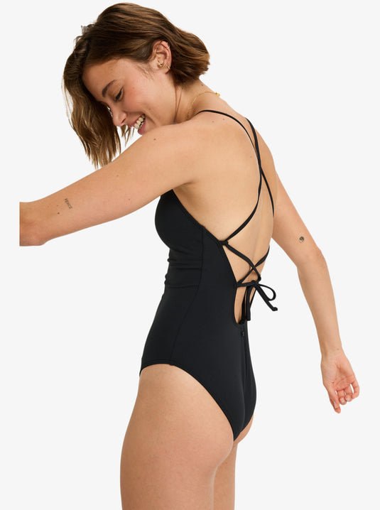 Roxy Women's Beach Classics Strappy Op One Piece Swimsuit Anthracite ERJX103731_KVJ0