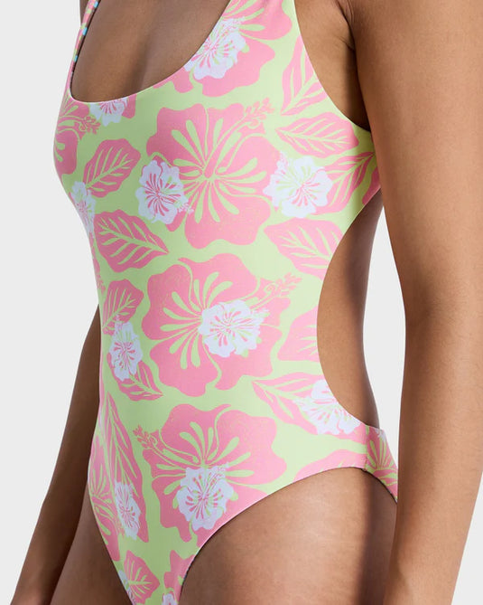 Roxy Women's Hibiscus Hype One-Piece Swimsuit Daiquiri Green ERJX103808-GEB6