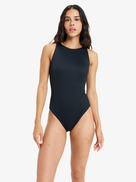 Roxy Women's Love Athletic One-Piece Swimsuit Anthracite ERJX103820-KVJ0
