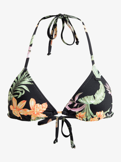 Roxy Women's Pt Beach Classics Triangle Bikini Top Anthracite Island Escape ERJX305415_KVJ3