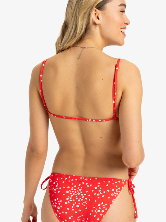 Roxy Women's Pt Beach Classics Bralette Bikini Top Poppy Red Dancing Ditsy Swim ERJX305421 _RNN6
