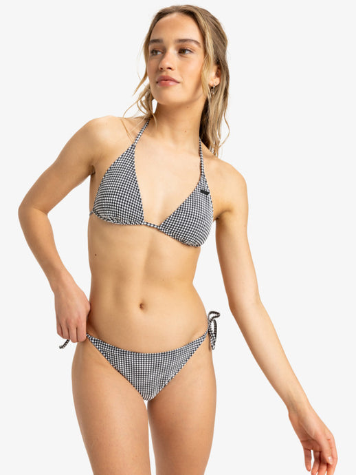 Roxy Women's Gingham Triangle Bikini Top Anthracite ERJX305433-KVJ0