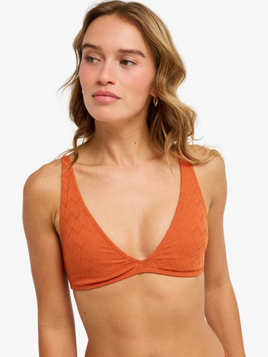 Roxy Women's Current Coolness Elongated Triangle Bikini Top Ginger Spice ERJX305437-NNB0