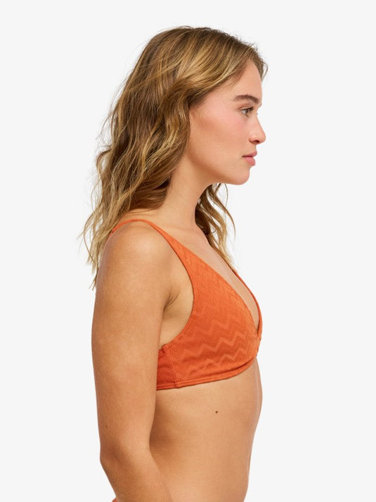 Roxy Women's Current Coolness Elongated Triangle Bikini Top Ginger Spice ERJX305437-NNB0