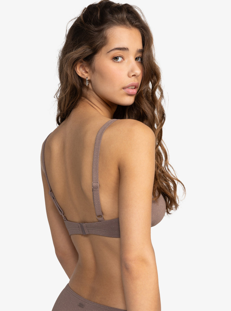 Load image into Gallery viewer, Roxy Women&#39;s Lasca Dcup Bikini Top Deep Taupe ERJX305449_CNF0
