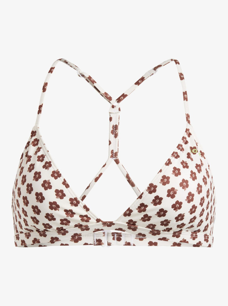 Load image into Gallery viewer, Roxy Women&#39;s Pro The Cut Back Fixed Triangle Bikini Top Cloud Dance Polkabiscus Good ERJX305484-WBP1
