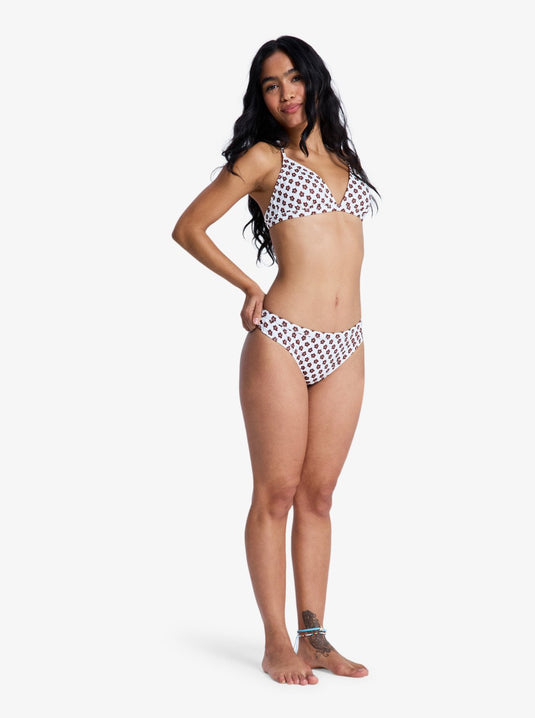 Roxy Women's Pro The Cut Back Fixed Triangle Bikini Top Cloud Dance Polkabiscus Good ERJX305484-WBP1