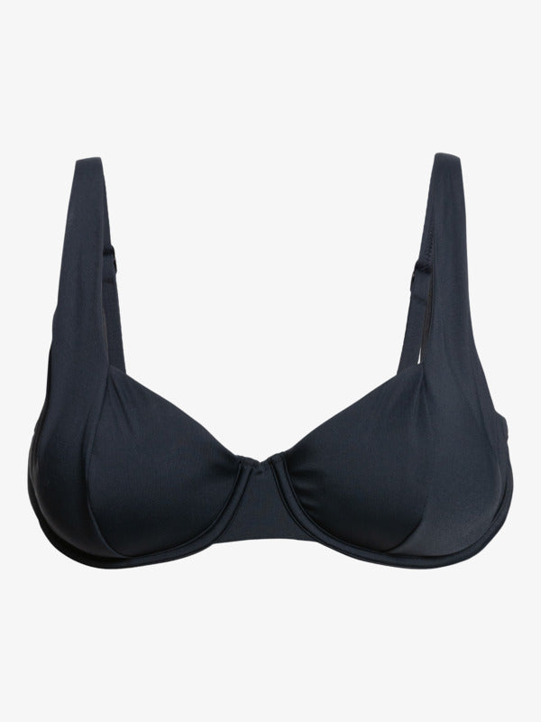 Load image into Gallery viewer, Roxy Women&#39;s Beach Classics Dcup Bikini Top Anthracite ERJX305505_KVJ0
