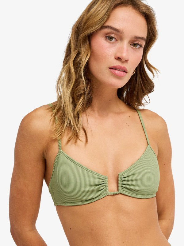 Load image into Gallery viewer, Roxy Women's Love Bralette Bikini Top Oil Green ERJX305629-GLD0
